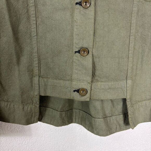 Rag & Bone Green Military Utility Style Button Front Denim Cotton Jacket Size Sm - Picture 6 of 10